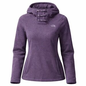 The North Face Womens Crescent Hooded Fleece Pullover Purple Heather Large L/G